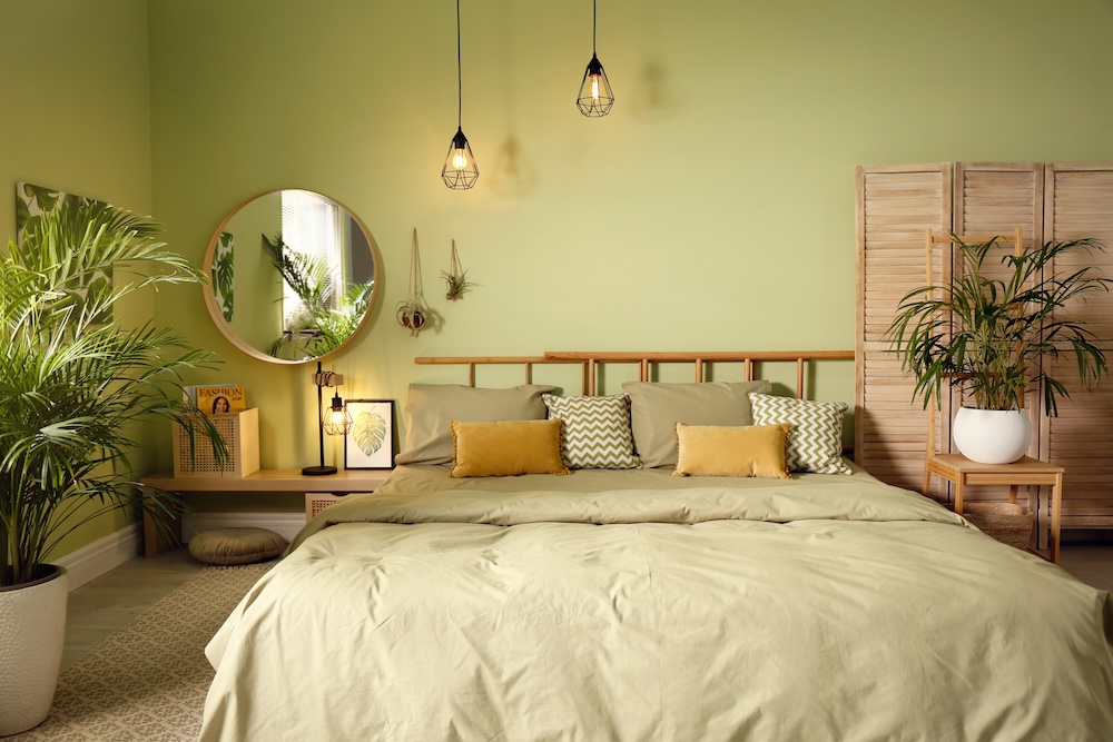 jasna przytulna sypialnia boho 