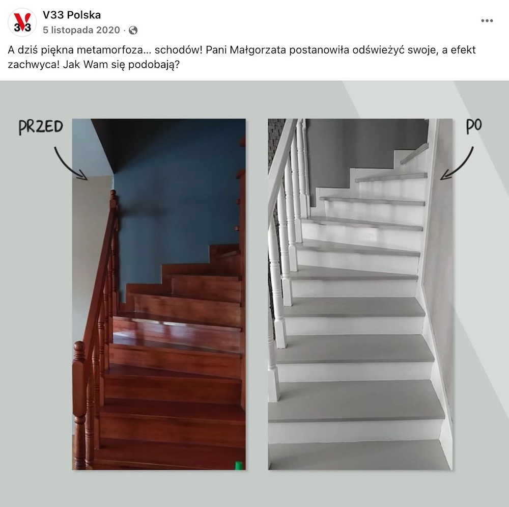 pomalowane schody na biało 